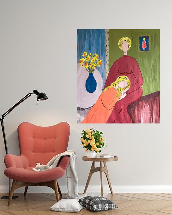 Mother Daughter Original Painting