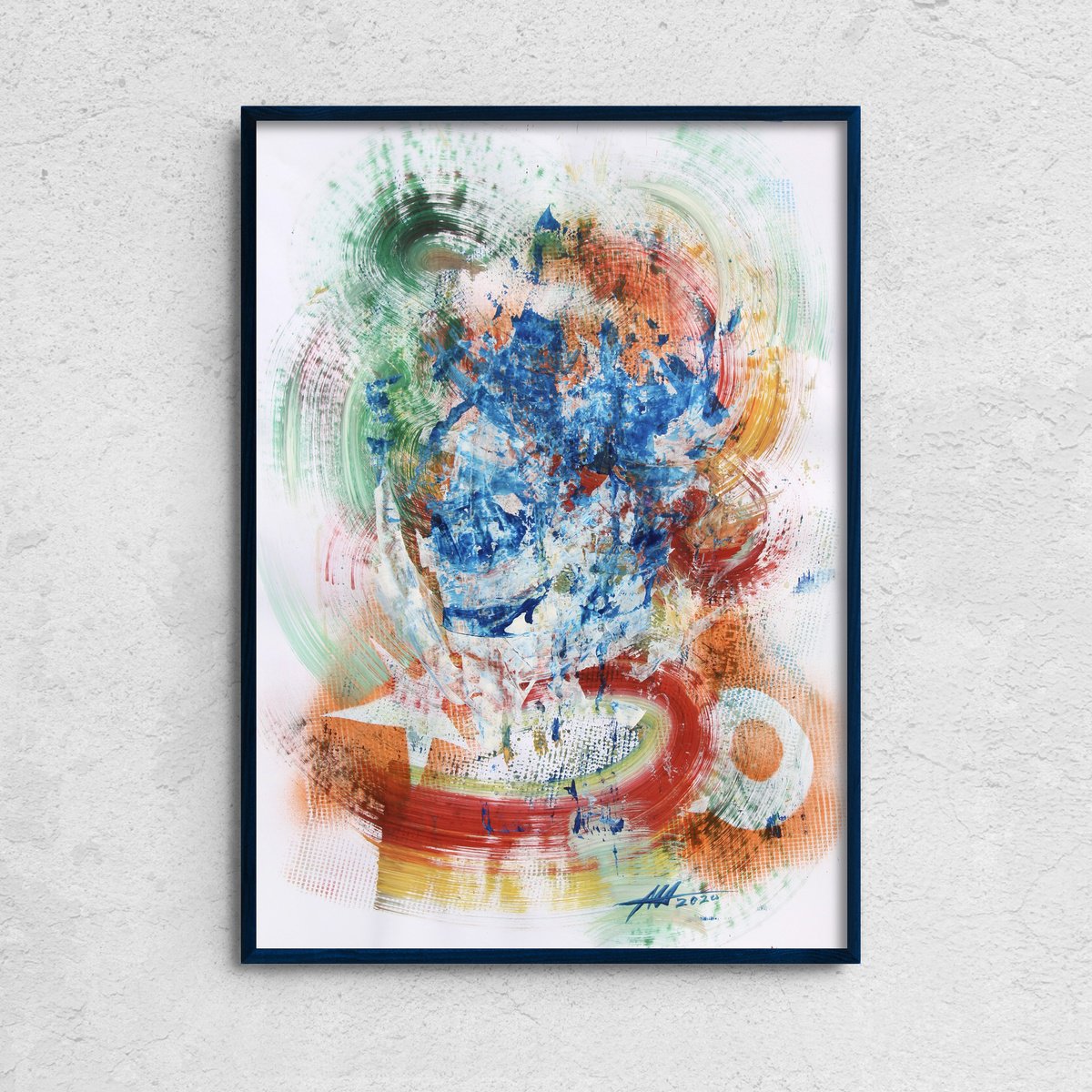 Organic Abstract Acrylic Painting By Anatoliy Menkiv, 24 X 33, #63 Metaphysics Series, Original Artwork