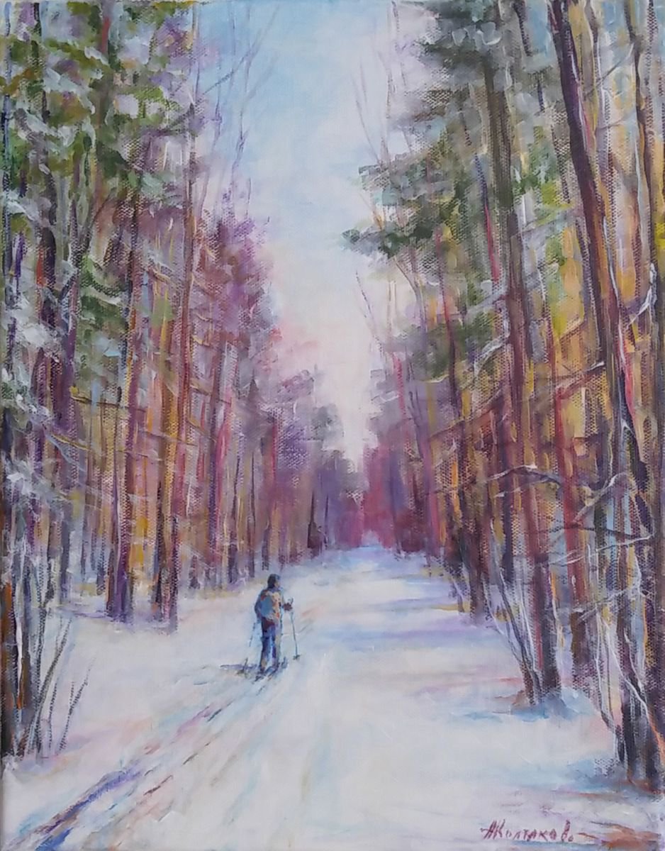 Winter paths (Childhood series) (11x14
