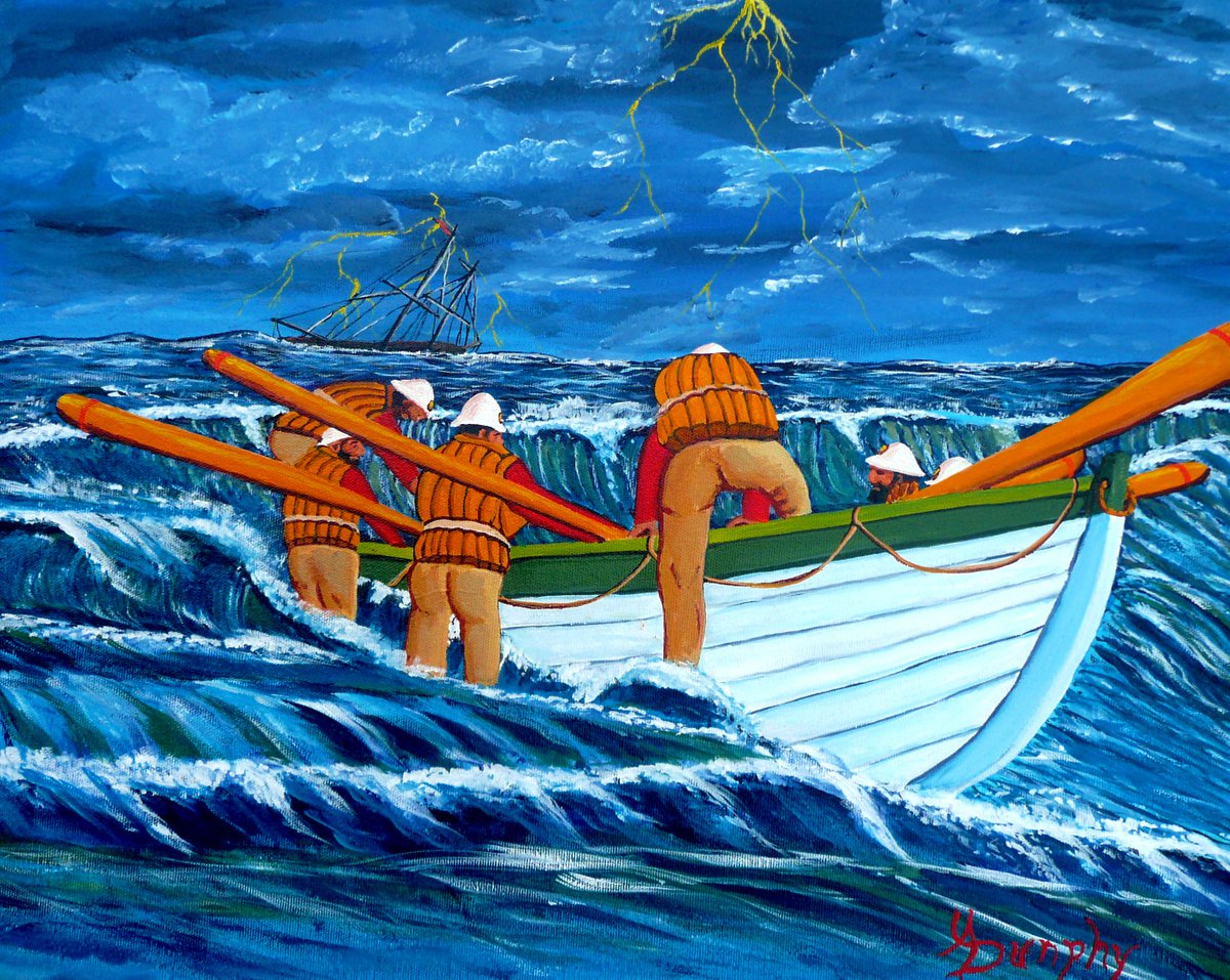 Lifeboat Rescuers by Dunphy Fine Art