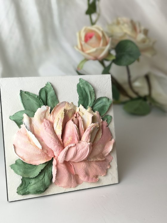 Mini-Rose- 3d painting, 15x15x5 cm