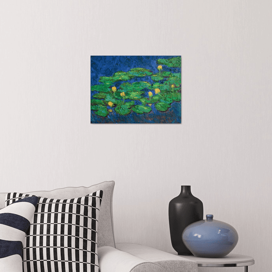 WATER LILIES, I / ORIGINAL OIL PAINTING