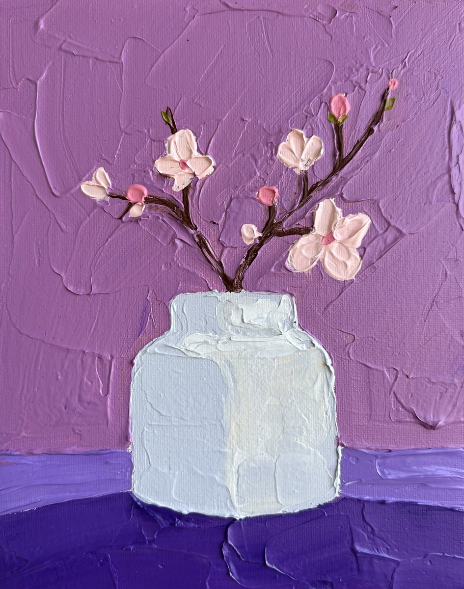  Cherry Blossom Still Life By Guzaliya Xavier, 8 X 10, Artwork For Sale On Artfinder