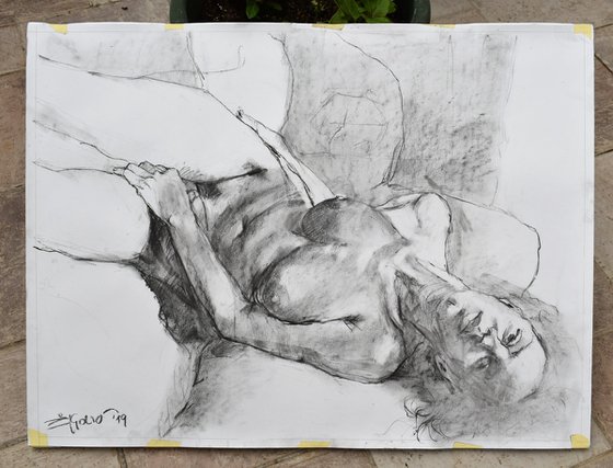 Nude lying study