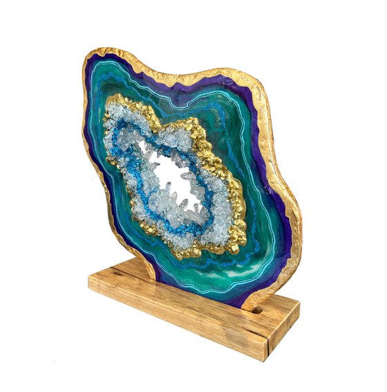 Geode Slice "Malachite purple"