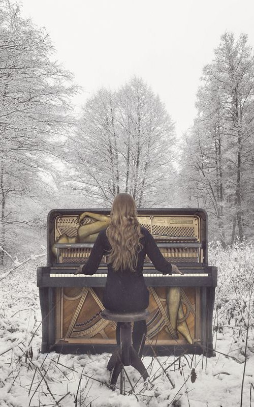 Fine Art Photography Print, Soul of Piano, Fantasy Giclee Print, Limited Edition of 25 by Zuzana Uhlíková