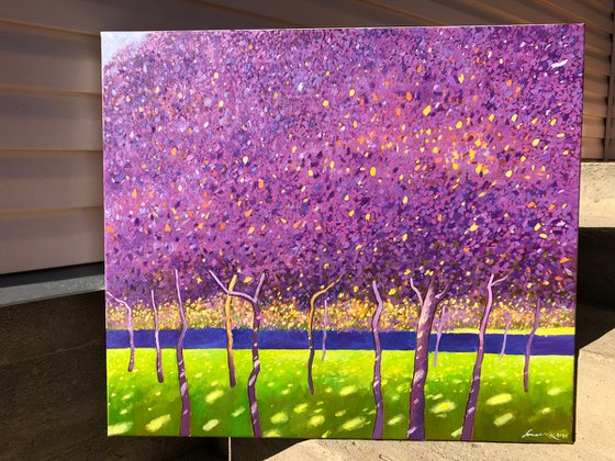 Purple garden inspired by Gustav Klimt