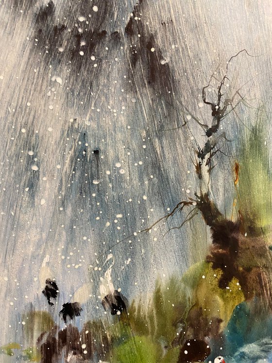 Sold Watercolor “Morning shower. Danube Delta” perfect gift