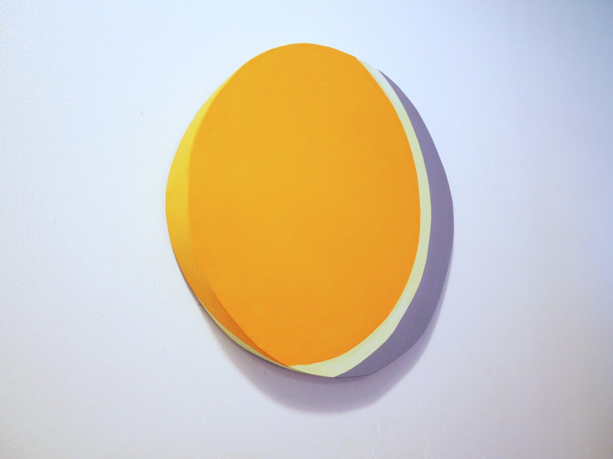 Geometric Cityscapes Sculpture By Jessica Moritz, 15 X 15, Pattern As Figure The Sun And The Moon, Eclipse, Original Artwork