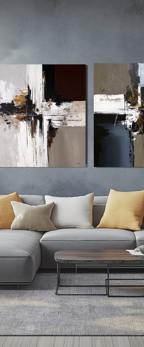 Confluence of Forms set diptych by Tatiana Malinovscaia