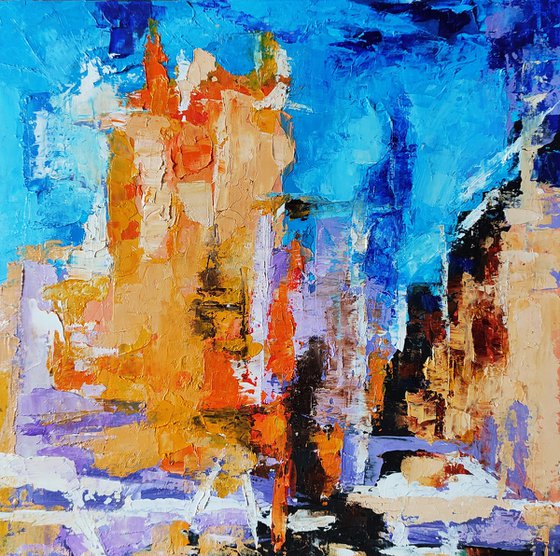 Abstract cityscape (diptych)