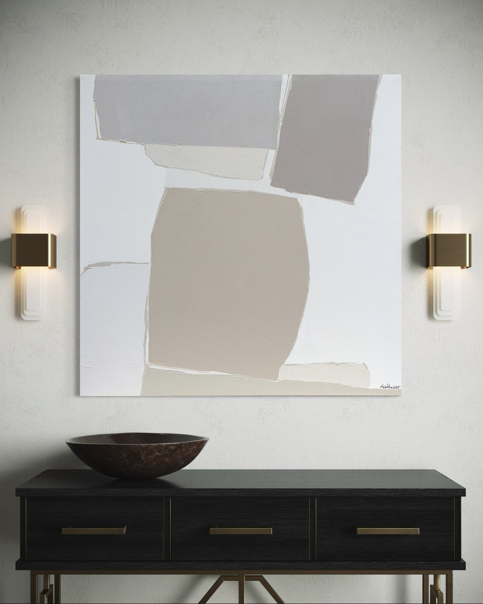 Abstract Acrylic Painting By Andrea Reichhart, 31 X 31, Teatina Study I, Original Artwork