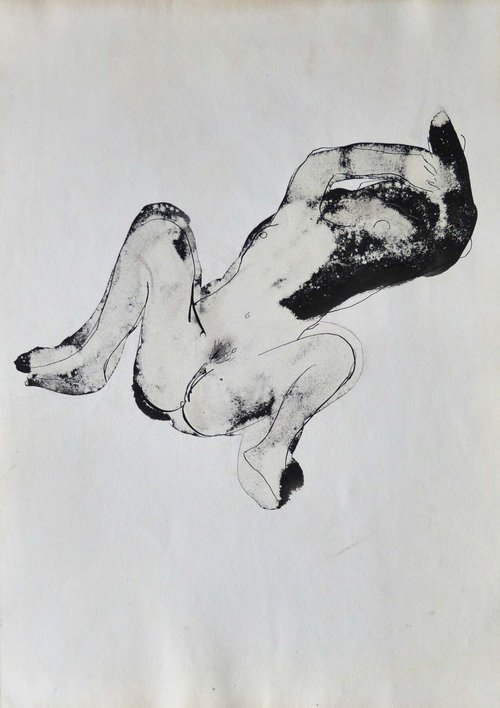 Reclining Nude 4, 42x29 cm by Frederic Belaubre