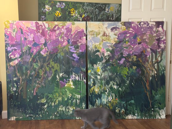 The scent of liliac. Diptych.