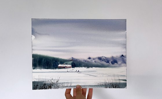 Winter fishing on the lake