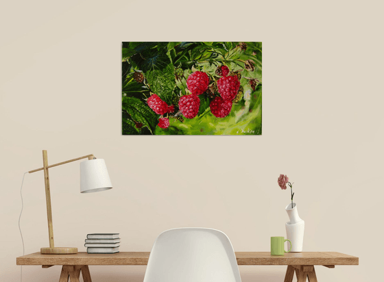 Raspberry Realistic Painting