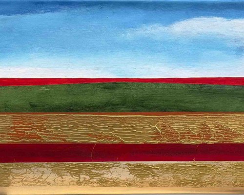 Golden Corn And Red Poppies by KM Arts