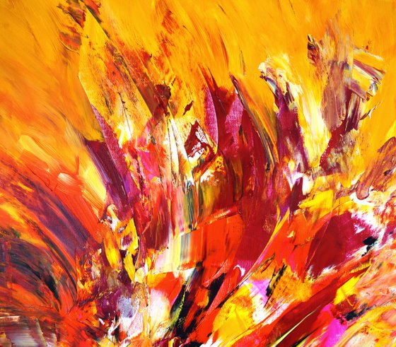 Yellow Red Abstraction XL 3