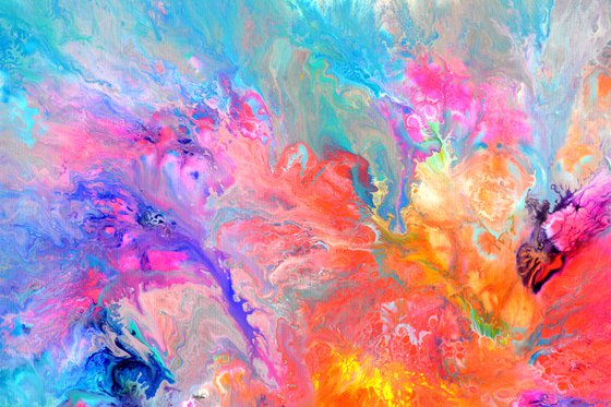 Cosmic Love - 100x70 cm - XL Large Abstract Painting