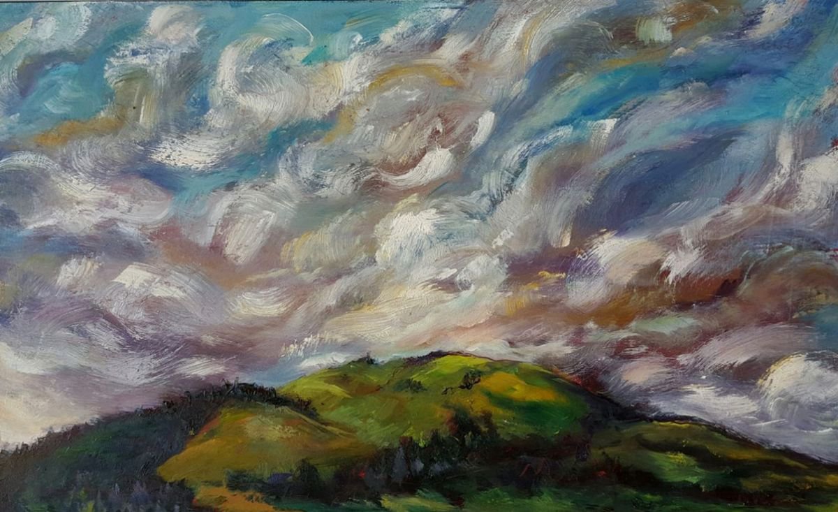 Rushing Clouds - Winter winds by Niki Purcell - Irish Landscape Painting