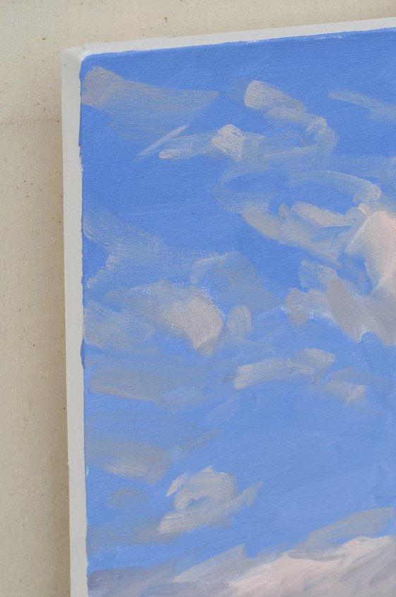 Mount Mézenc in snow, evening clouds