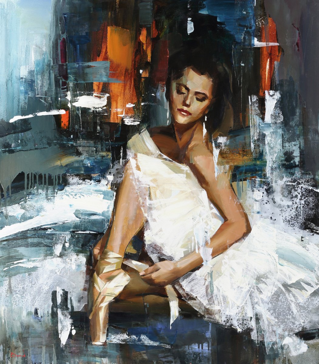 Impressionistic Portrait Oil Painting By Tetiana Bond, 31 X 35", A True Jewel, Original Artwork