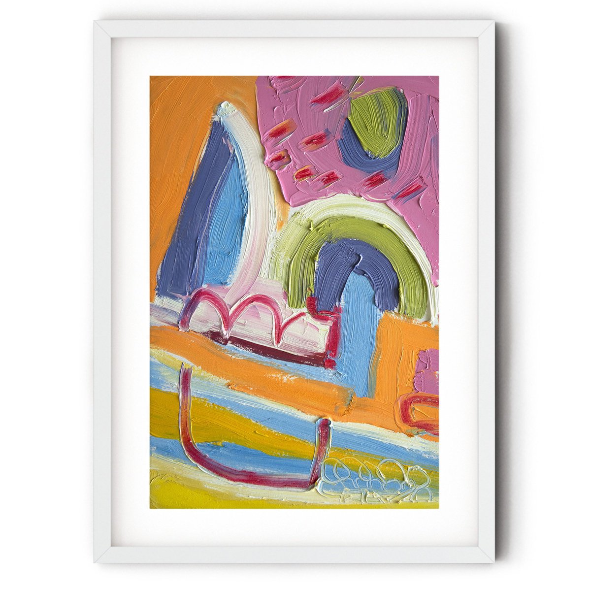 Expressive Abstract Oil Painting By Suzie Cumming, 8 X 12", Sail Boat, Original Artwork