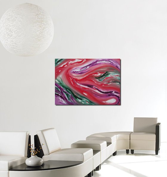 "Timeless II", 100x70 cm, Deep edge, LARGE XL, Original abstract painting, oil on canvas