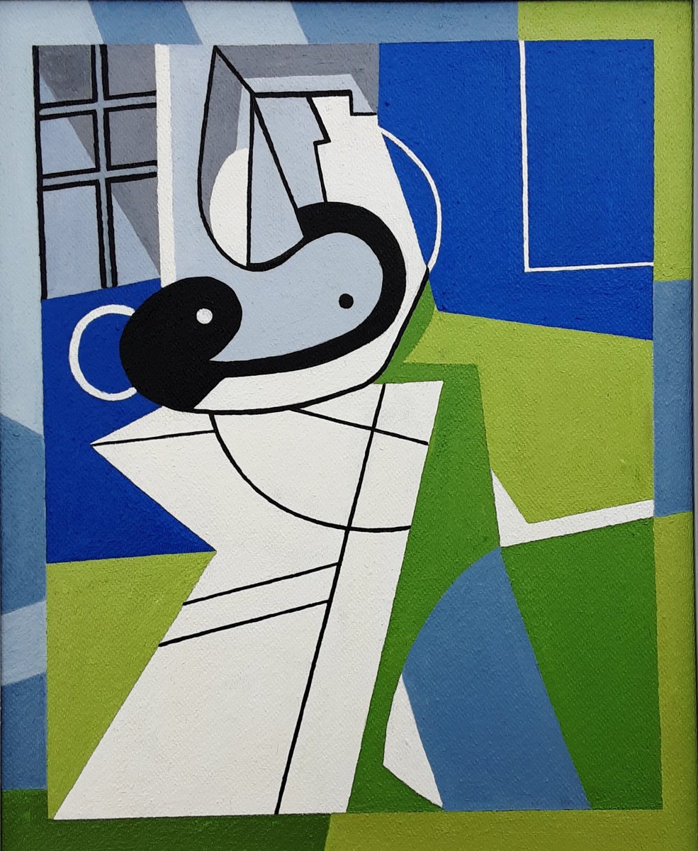 Abstract Oil Painting By Paul Heron, 23 X 27", Through The Window, Original Artwork