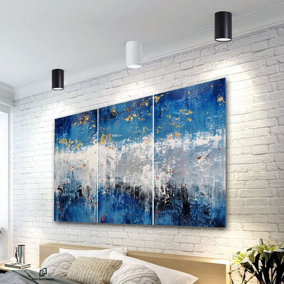 150x100cm. / Abstract triptych / Abstract 2148