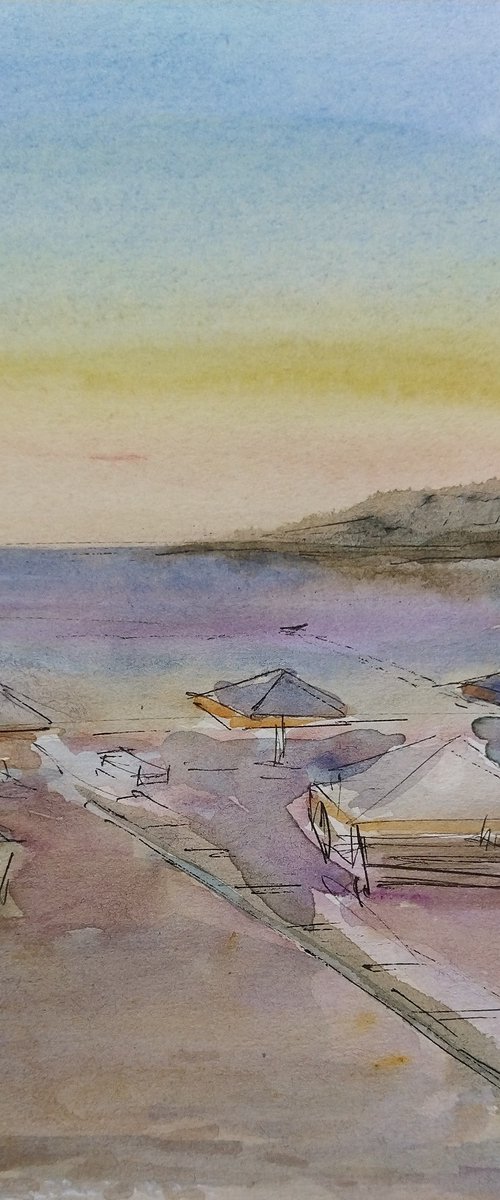 Lido. Original watercolour painting. by Elena Klyan