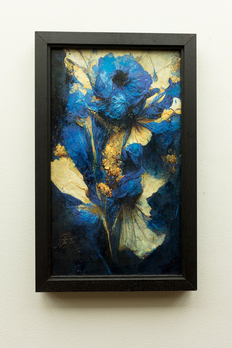 Botanical Painting By Teis Albers, 12 X 20", Floral Decay Viii, Original Artwork