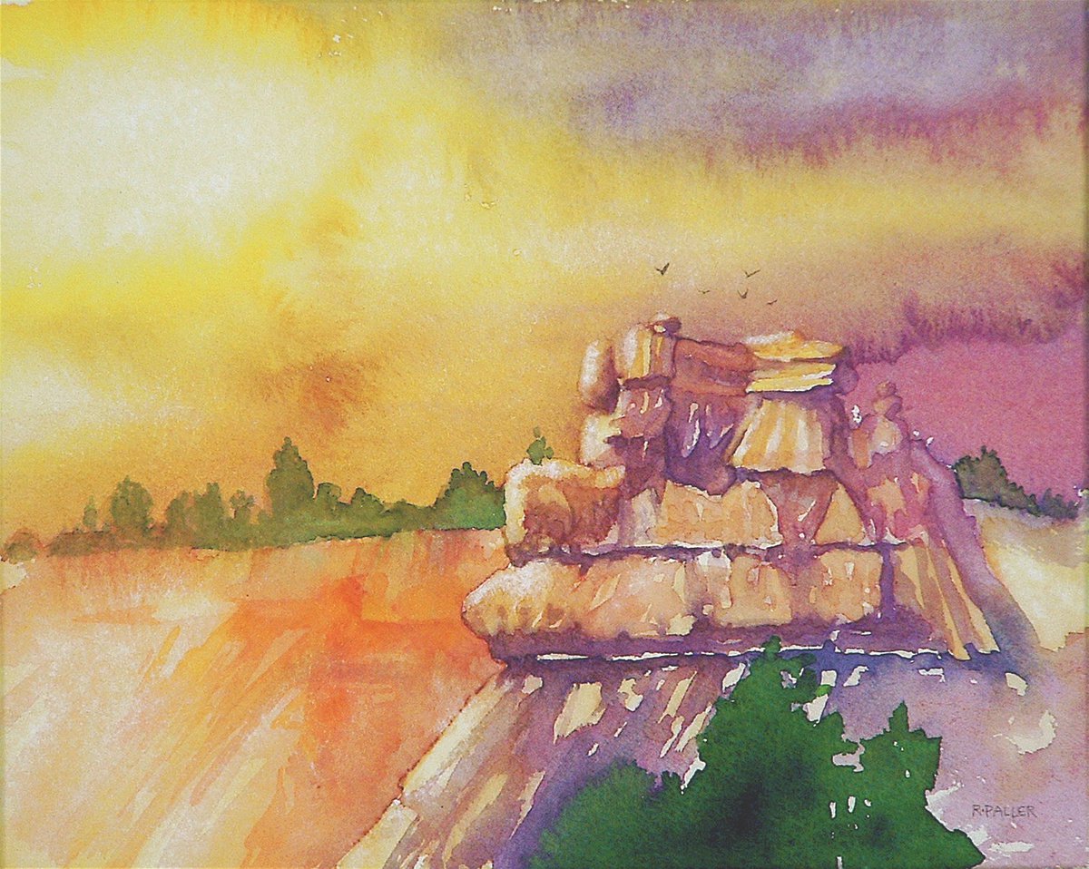 Impressionistic Landscape Watercolour By Rick Paller, 10 X 8", From The Edge - Bryce Canyon, Original Artwork