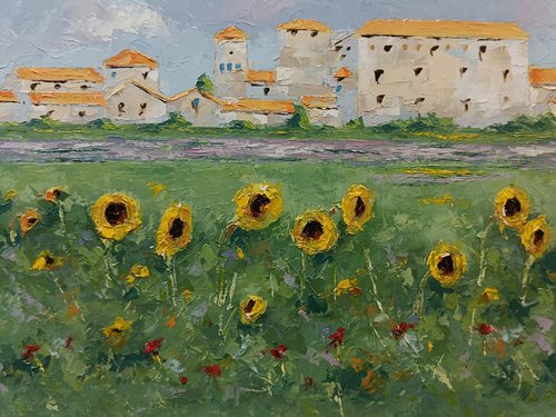 Sunflowers field near the old village by Marinko Šaric