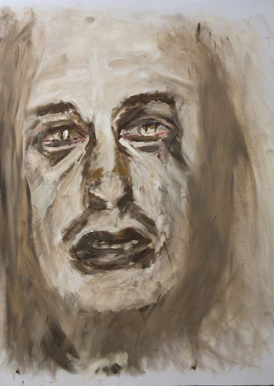Oil On Paper A3 11.7x16.5 - Male Portrait - Mans Face