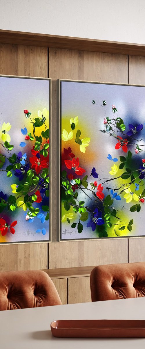 Where Colors Meet - Diptych by Anastassia Skopp