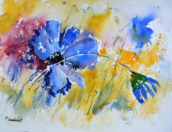 Cornflowers watercolor