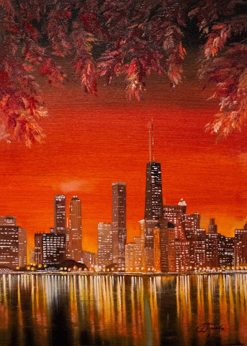 SUNSET OVER CHICAGO by Tetiana Tiplova