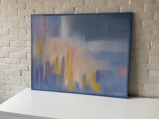 "Glare of the sun". Abstraction original oil painting.