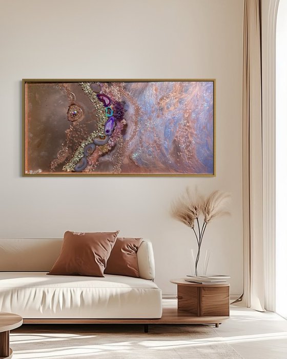 Rose Gold Crystal Reef. Copper Metallic