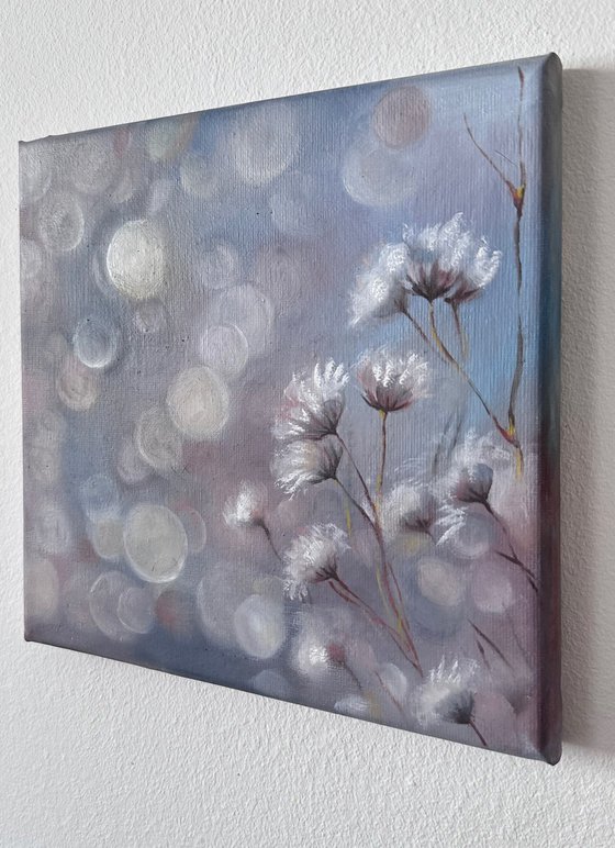 Soft Violet Floral Bokeh Light Painting