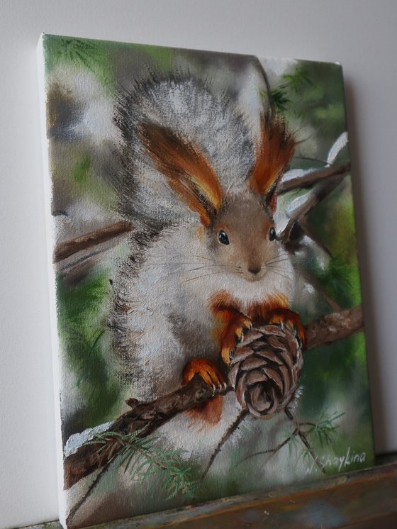 Squirrel with Pinecone