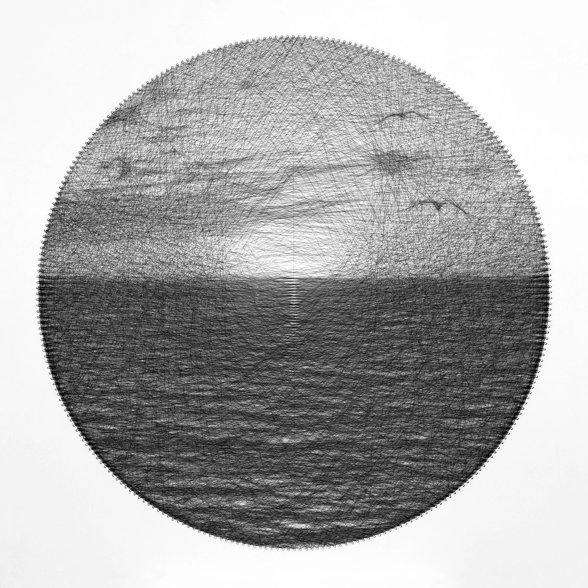 Impressionistic Landscape Sculpture By Andrey Saharov, 30 X 30, Sunset Seascape After Hot Day, Original Artwork