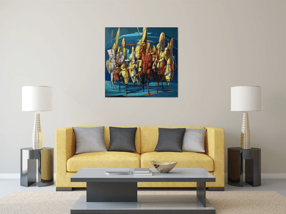 Forest in Gold and Blue