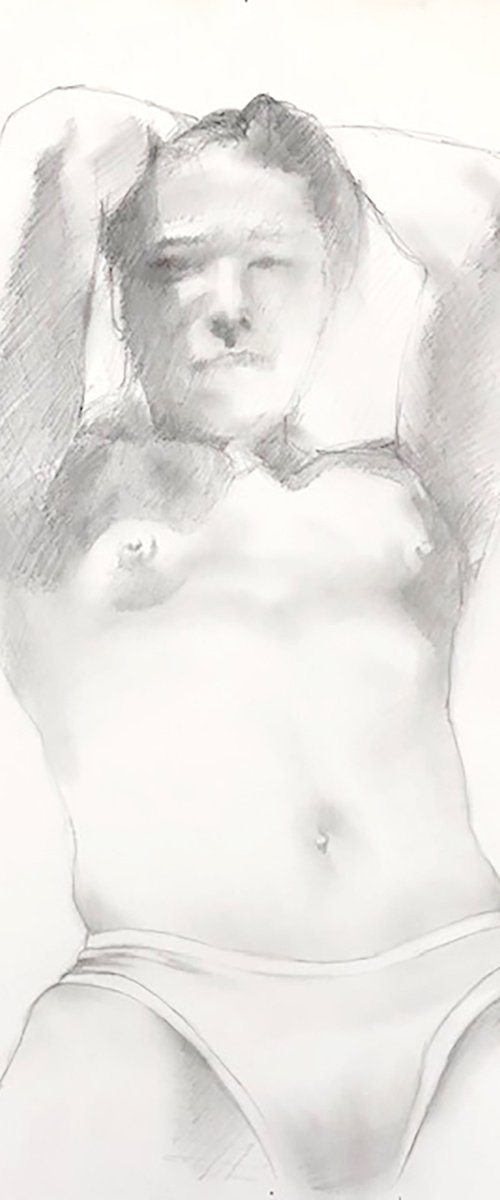 Untitled Nude (hands over head) by David Kofton