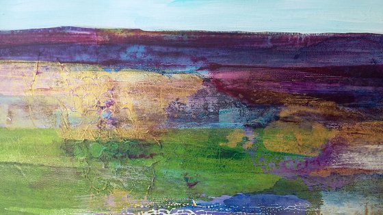 Moorland - Framed ready to hang - original abstract landscape