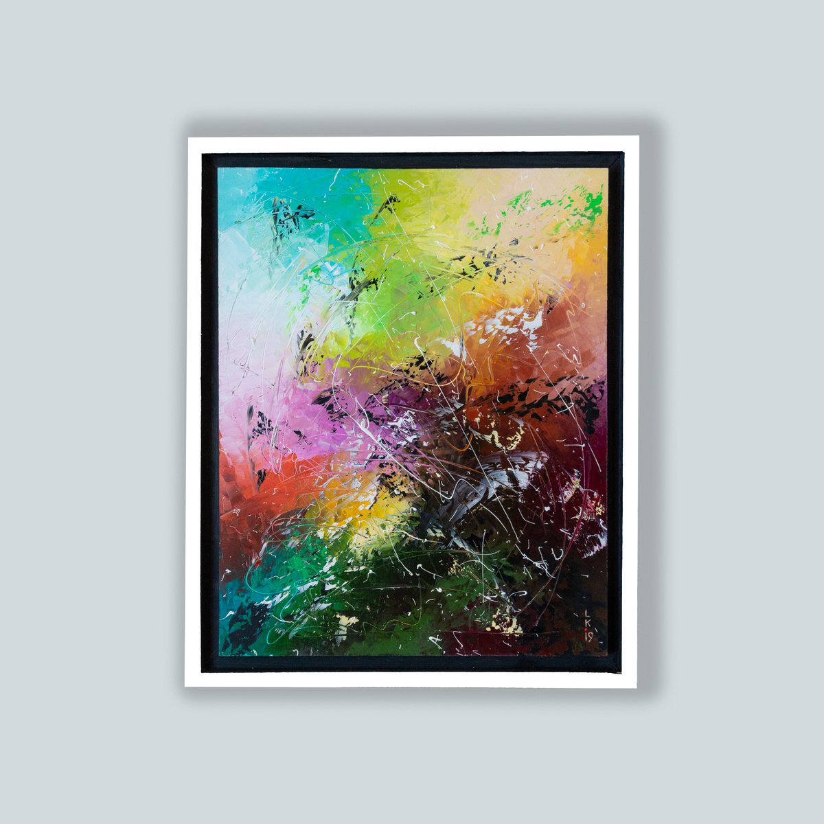 Expressive Oil Painting , Fall Colors Fantasy 6 (Framed 19