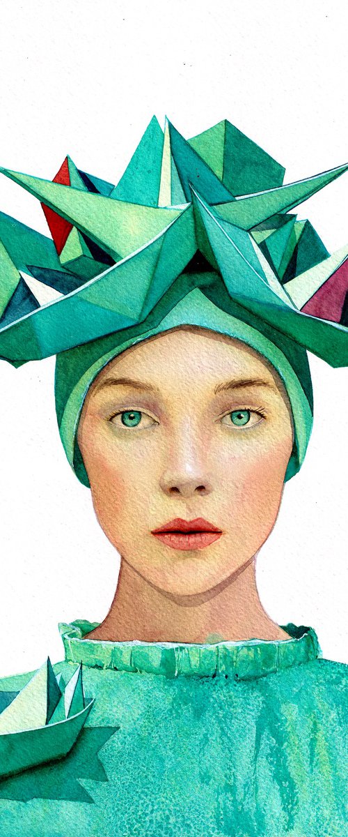 Girl with paper boats by REME Jr.