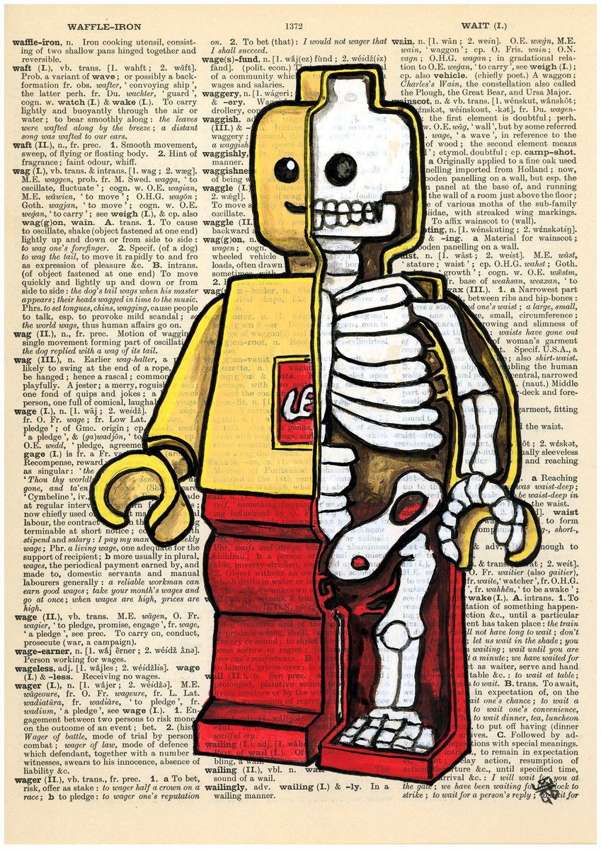 Still Life Giclee Print By Jakub Dk - Jakub D Krzewniak, 12 X 17, Lego Figure Skeleton, Original Artwork