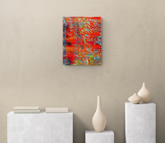 50x40 cm  Red Abstract Painting Original Oil Painting Canvas Art